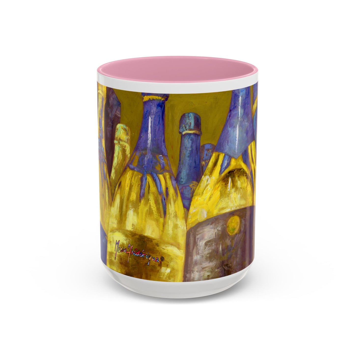 Celebration Pop my Cork! Colorful Mugs (11oz, 15oz) by artist Marie Frederique