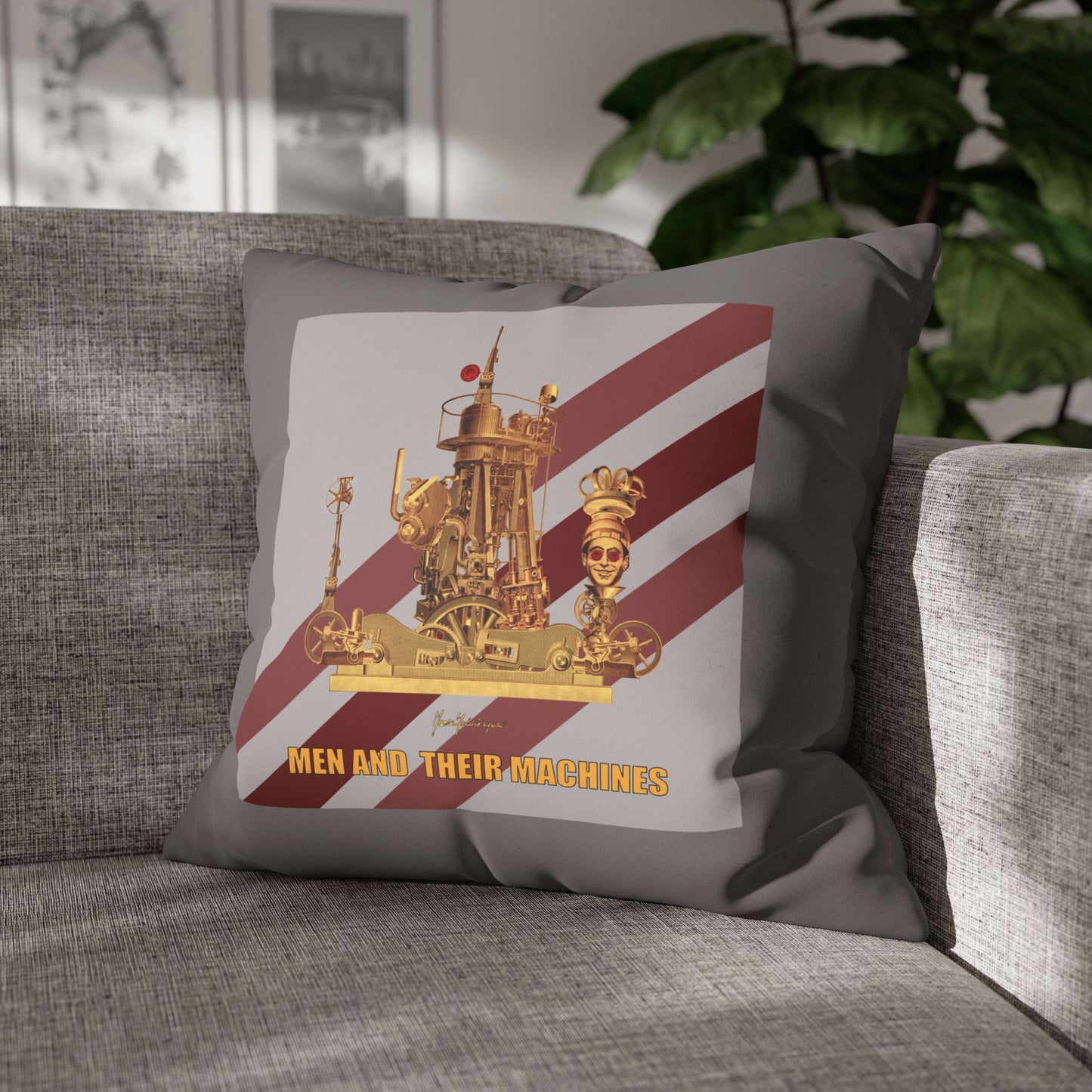 Man cave decor — 'Men and Their Machines' Retro Machinery Design by artist Marie Frederique