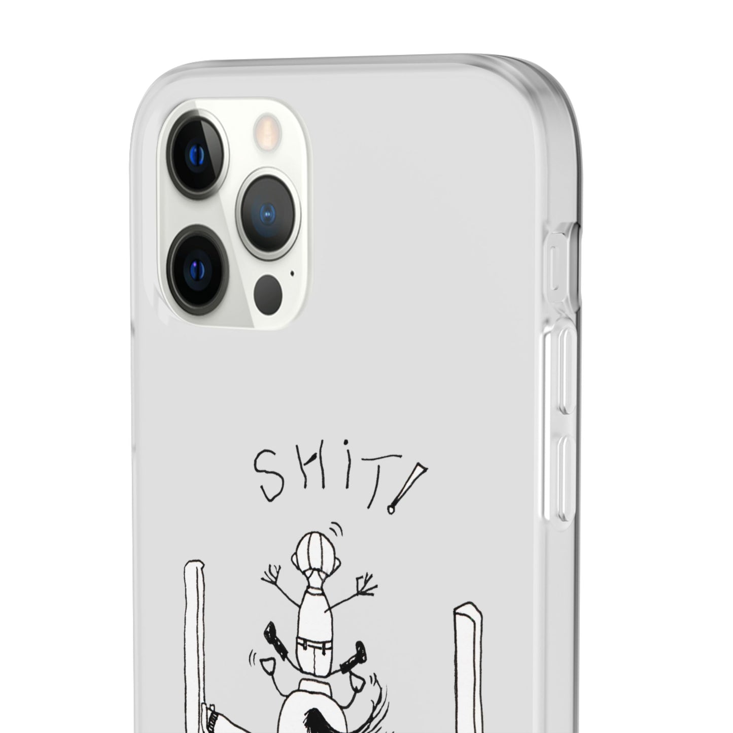 Equestrian Humor phone case - SHIT! "Keep your legs on!" Flexi Cases by artist Marie Frederique