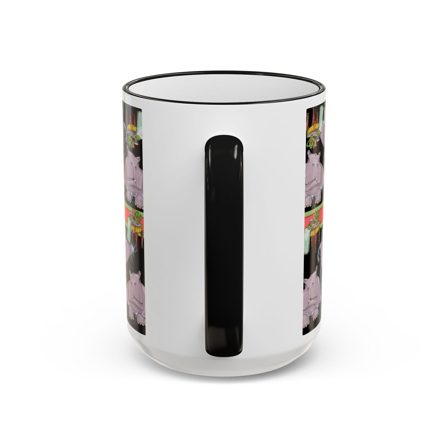 Hippo Repeat Design Gift Mug (11oz/15oz) by artist Marie Frederique