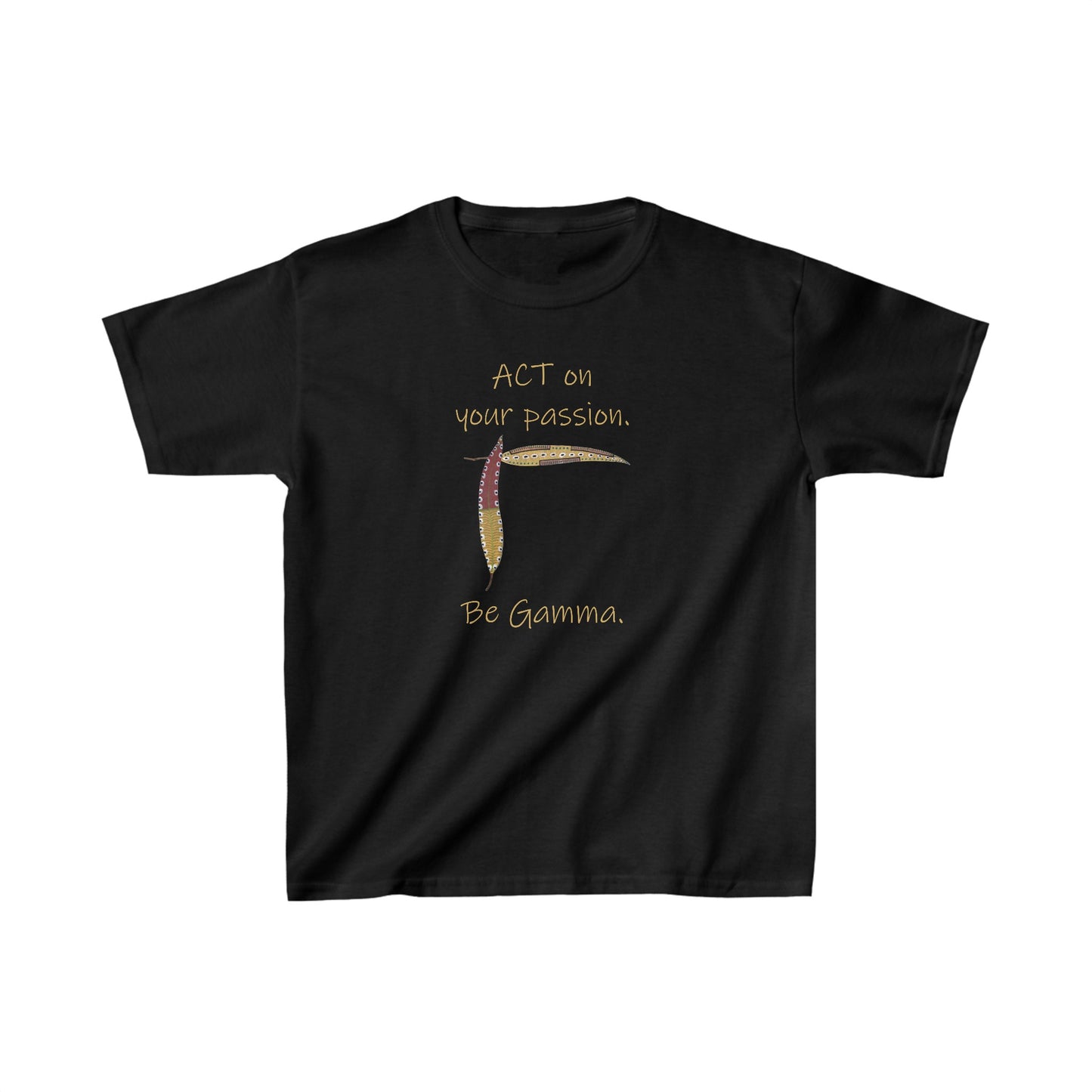 Painted Leaves, "Act on your passion - Be Gamma" - Kids Heavy Cotton™ Tee by artist Marie Frederique in 6 colors