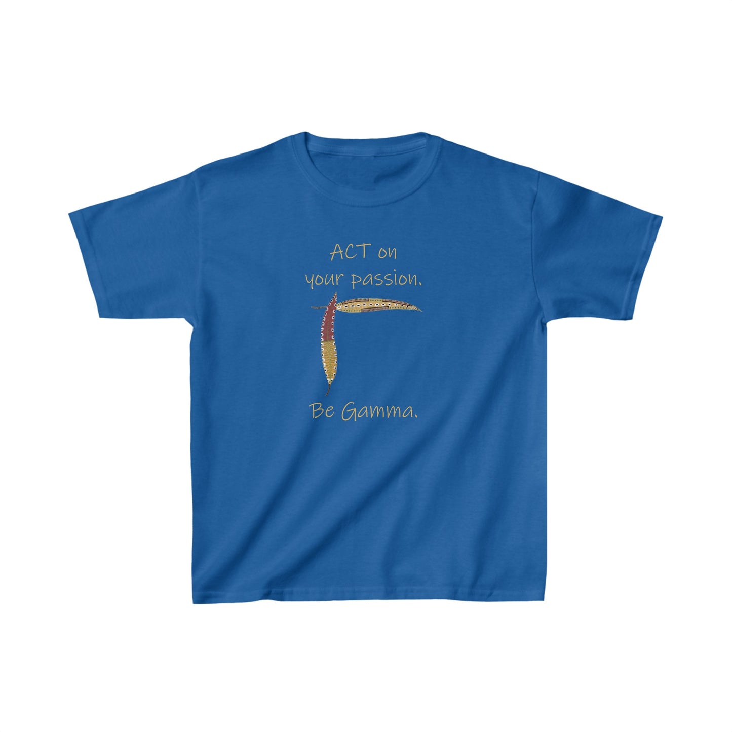 Painted Leaves, "Act on your passion - Be Gamma" - Kids Heavy Cotton™ Tee by artist Marie Frederique in 6 colors