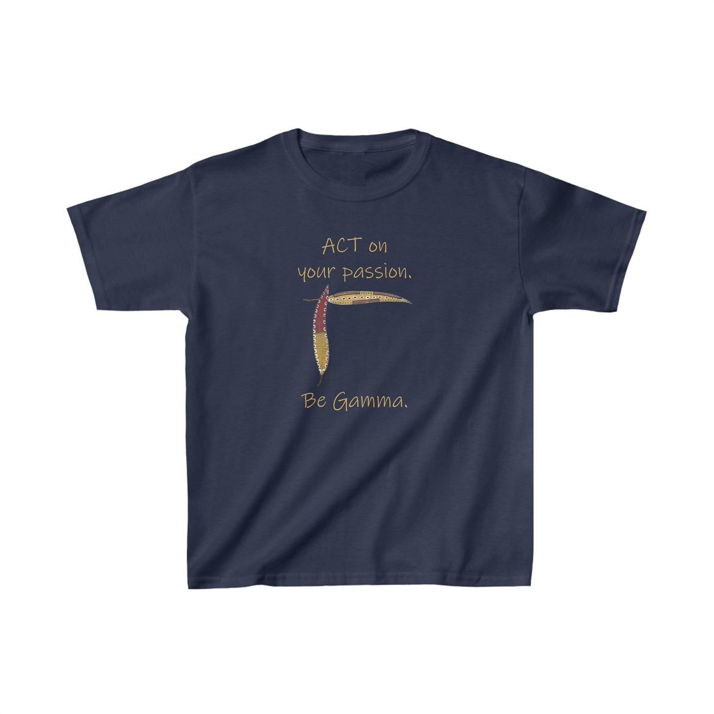 Painted Leaves, "Act on your passion - Be Gamma" - Kids Heavy Cotton™ Tee by artist Marie Frederique in 6 colors