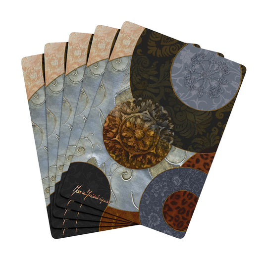 Circles, Elegant Bridge/Poker Playing Cards with Intricate Designs - Perfect for Game Nights & Collectors by artist Marie Frederique