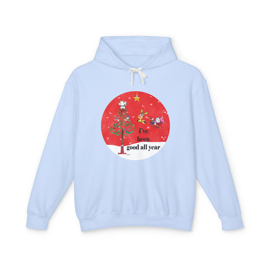 Christmas Tree Santa - Whimsical Hoodie by artist Marie Frederique