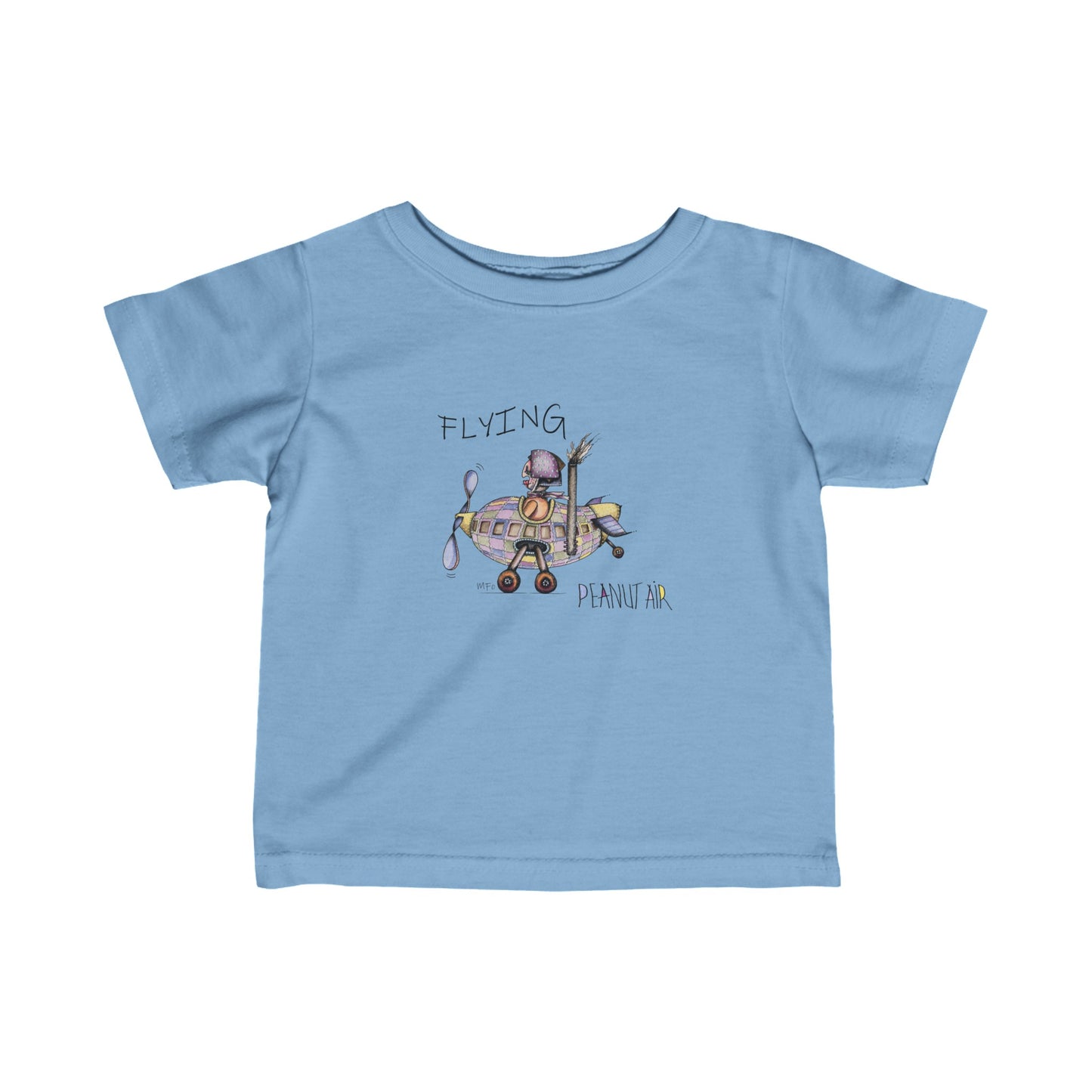 PEANUT AIR, "Flying" Super cute Designer wear Infant Fine Jersey Tee by artist Marie Frederique