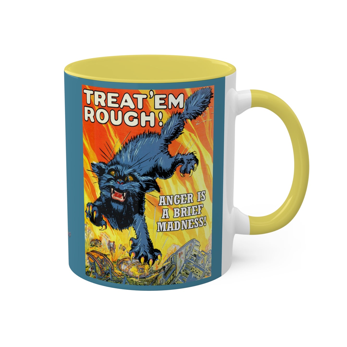 Poster Mug "Anger is a brief madness" - Colorful Mugs in 3 colors, 11oz