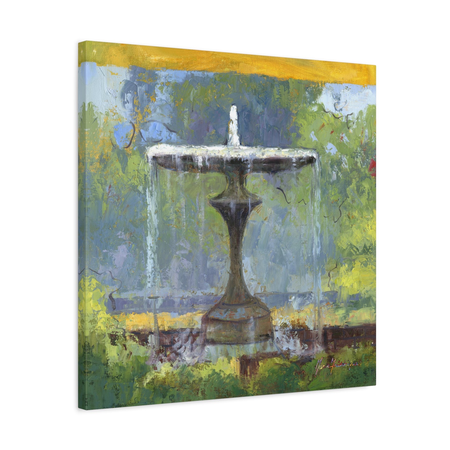Fountain in the garden, Canvas art print by artist Marie Frederique