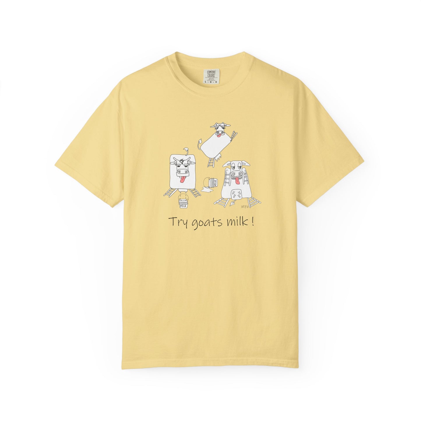 Goat milk lovers, Ranch Cow T-Shirt by artist Marie Frederique