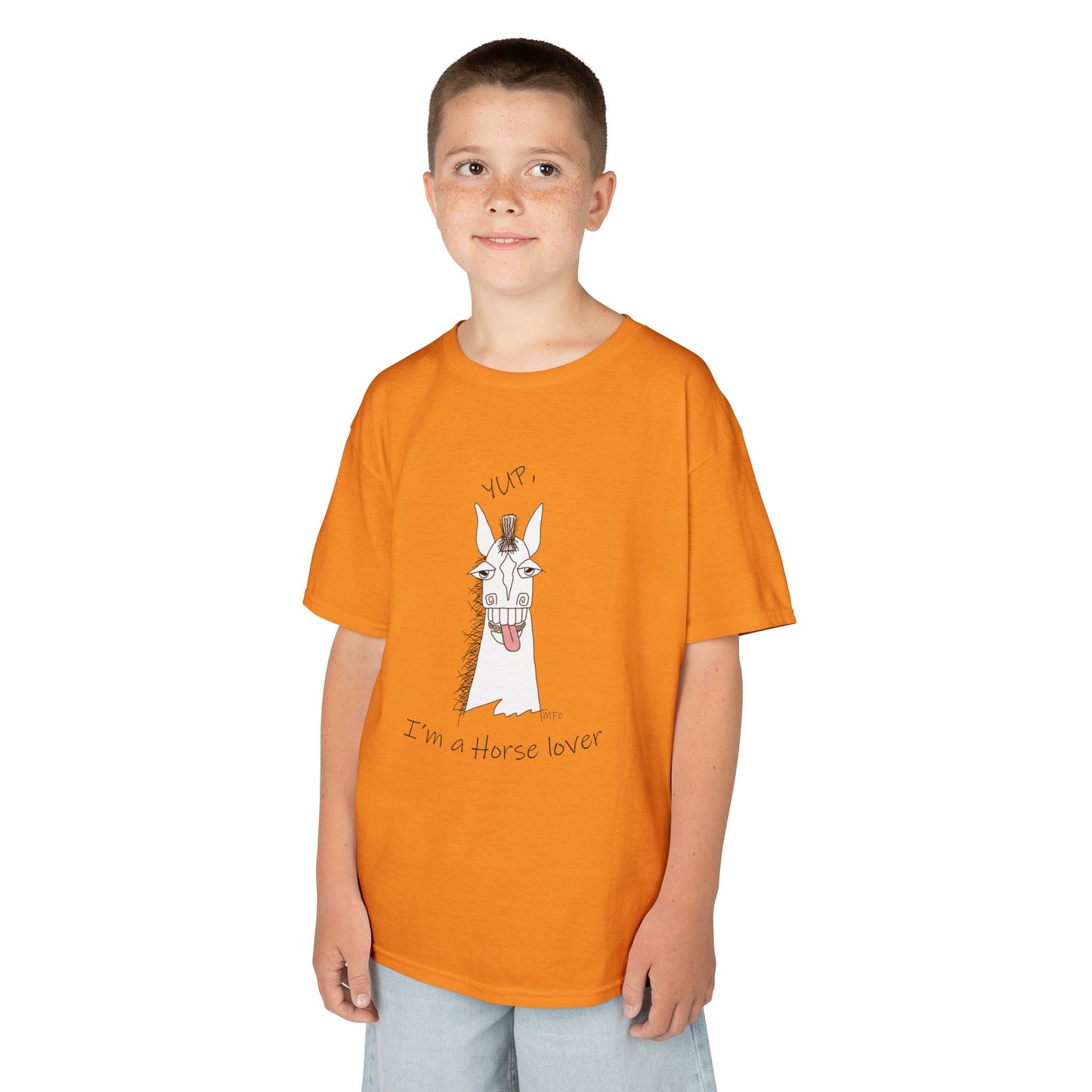 Horse lovers - YUP, I'm a Horse lover." Kids Heavy Cotton™ Tee by artist Marie Frederique
