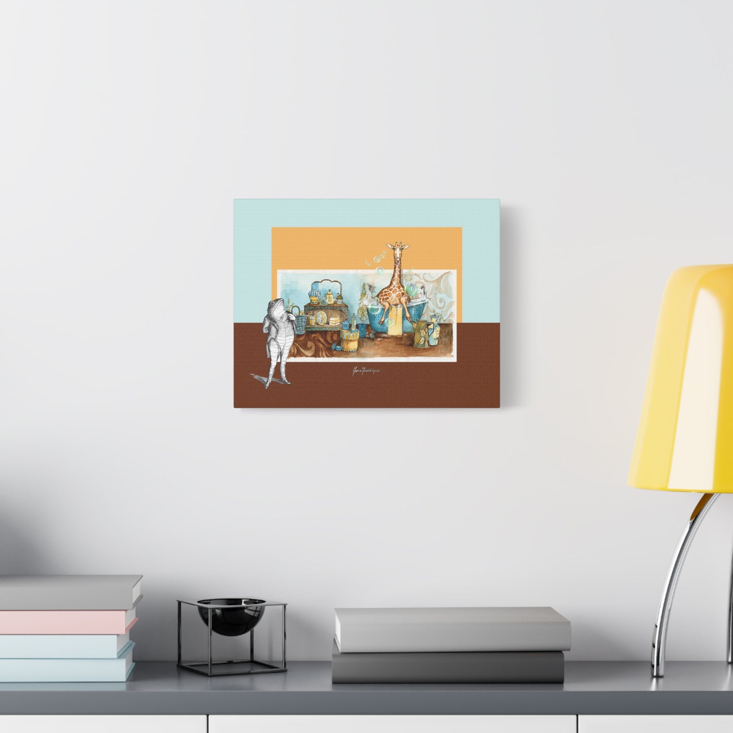 Giraffe Nursery Canvas Wall Art - Baby Room Decor by artist Marie Frederique