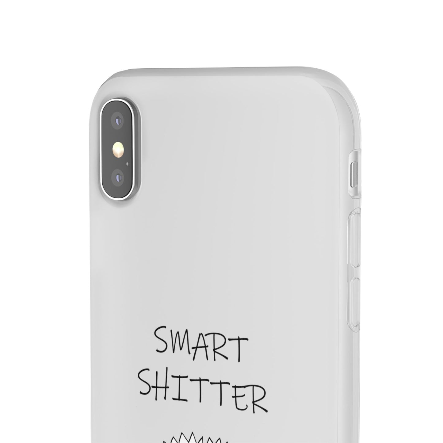 SMART SHITTER, with a Mandala Flower in black and white, Adult Humor phone case - Flexi Cases by artist Marie Frederique