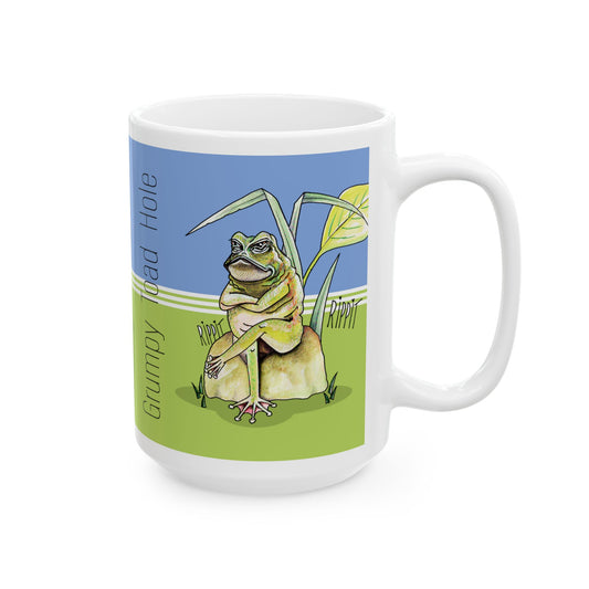 Grumpy Toad Coffee Lover's Mug, Ceramic mug by artist Marie Frederique