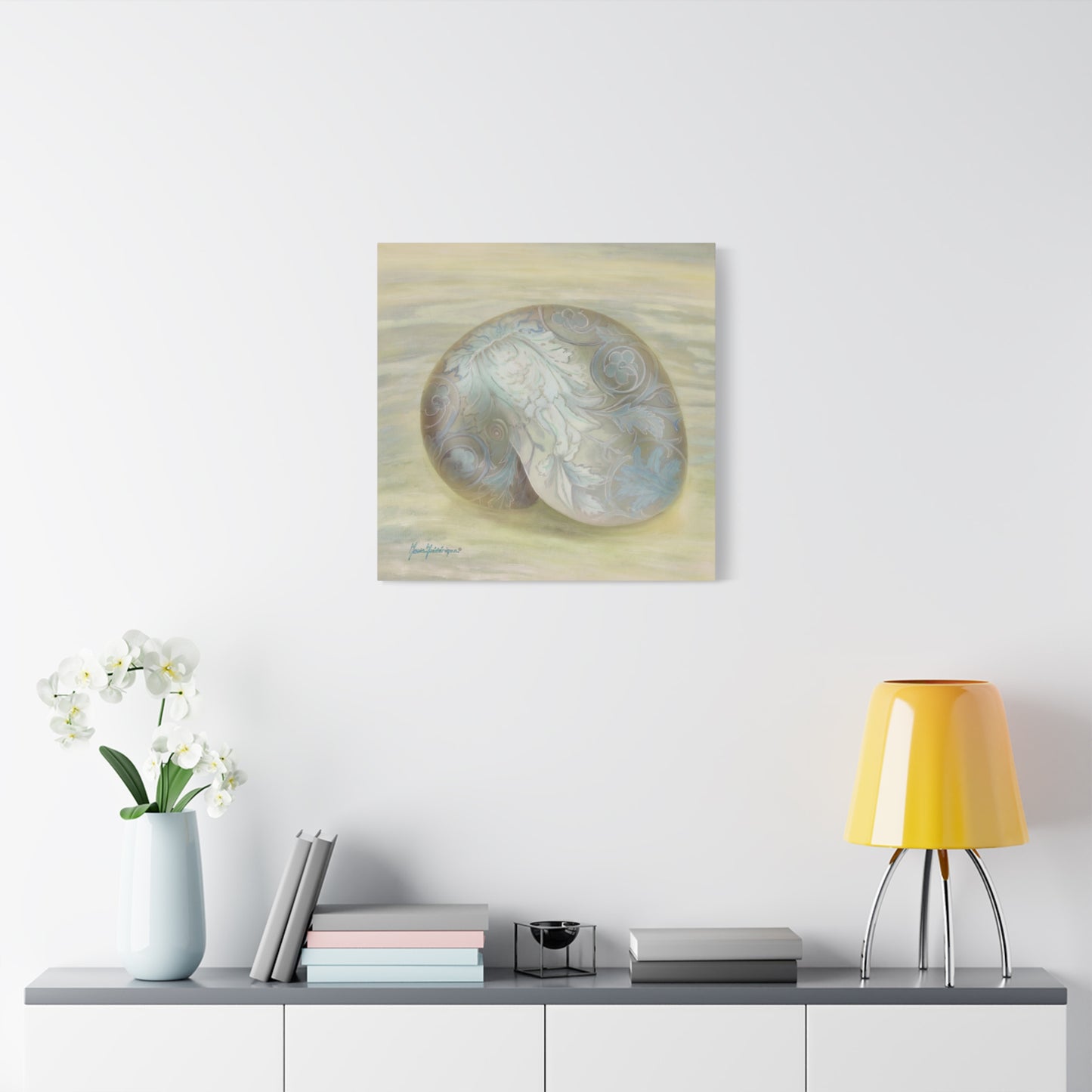 Serene Shell 1 printed Art Canvas by artist Marie Frederique