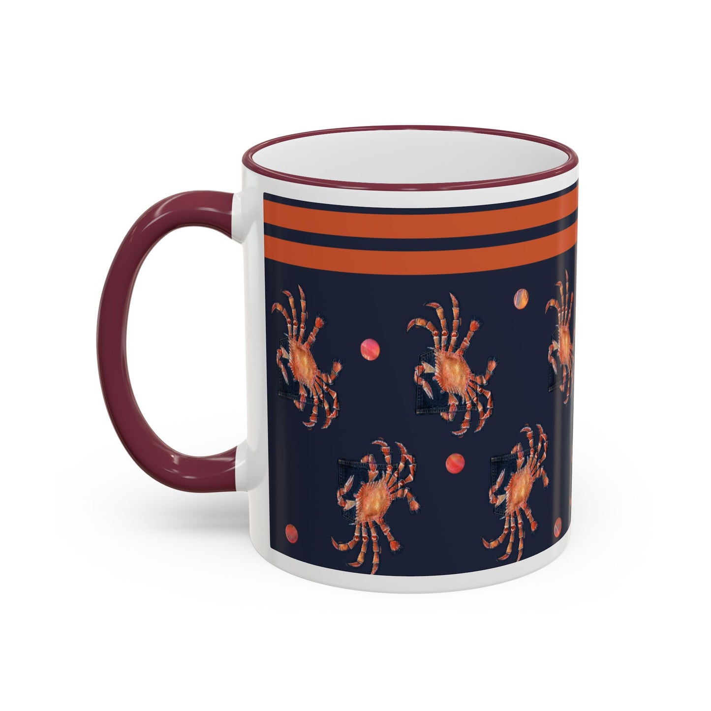 Cancer Zodiac Mug — Crab Accent Rim & Handle Coffee Cup (11oz/15oz) by artist Marie Frederique