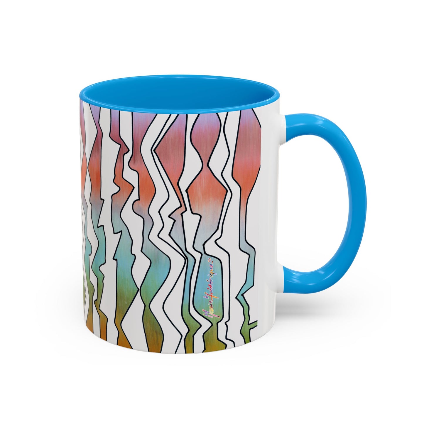 Abstract Art print in pastel colors, "Line Dancing" mug  by Artist Marie Frederique