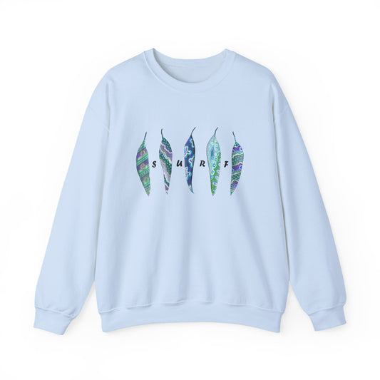 SURF painted leaves - Unisex Heavy Blend™ Crewneck Sweatshirt by artist Marie Frederique