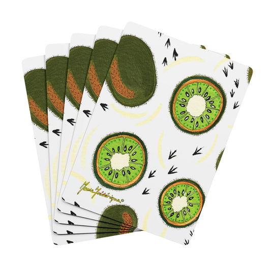 Kiwi fruit Bridge Playing Cards Set – Playful Deck for Game Nights & Gatherings by artist Marie Frederique