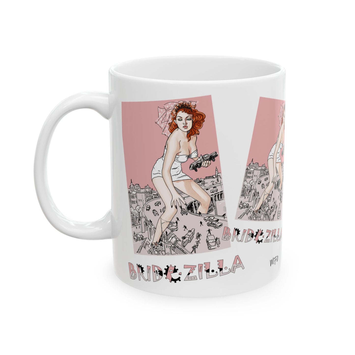 Bridezilla Comic Character mug by artist Marie Frederique