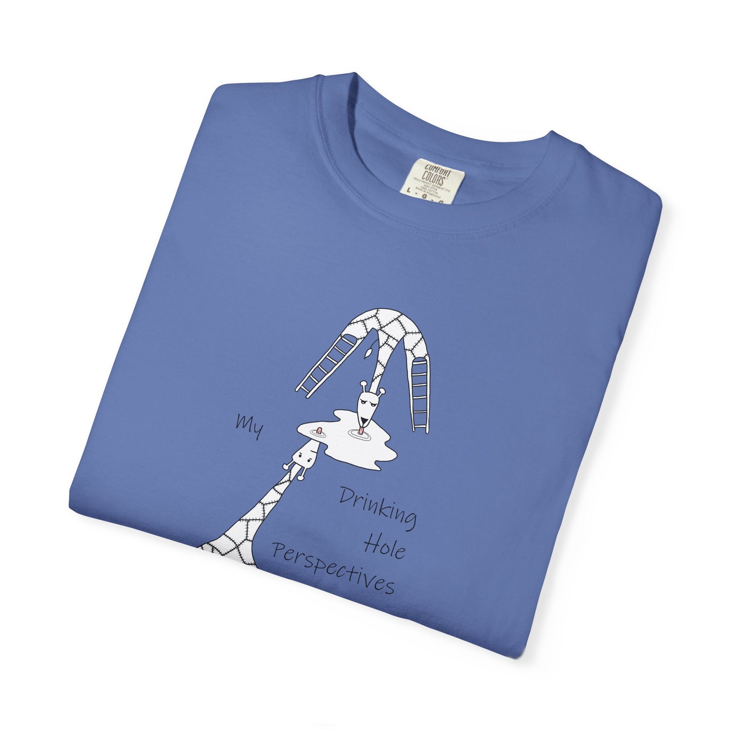 Giraffe T-shirt "My Drinking Hole Perspectives" - by artist Marie Frederique