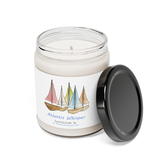 Candle Linen Collection, "Atlantis Whisper", Scented Soy Candle, 9oz by artist Marie Frederique