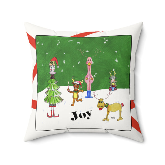 Christmas Pillow - JOY by artist Marie Frederique