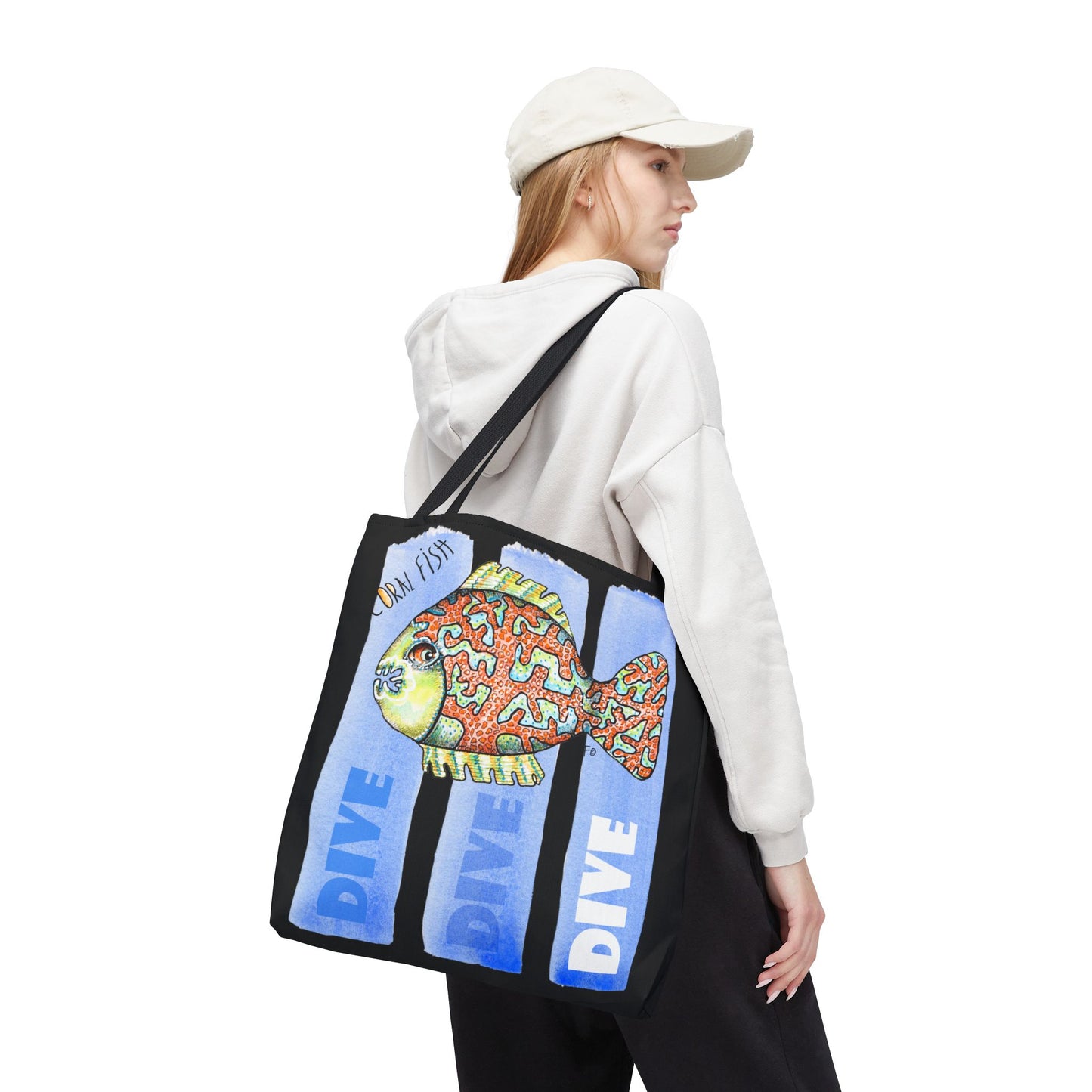 Scuba Dive Fish Tote Bag by artist Marie Frederique