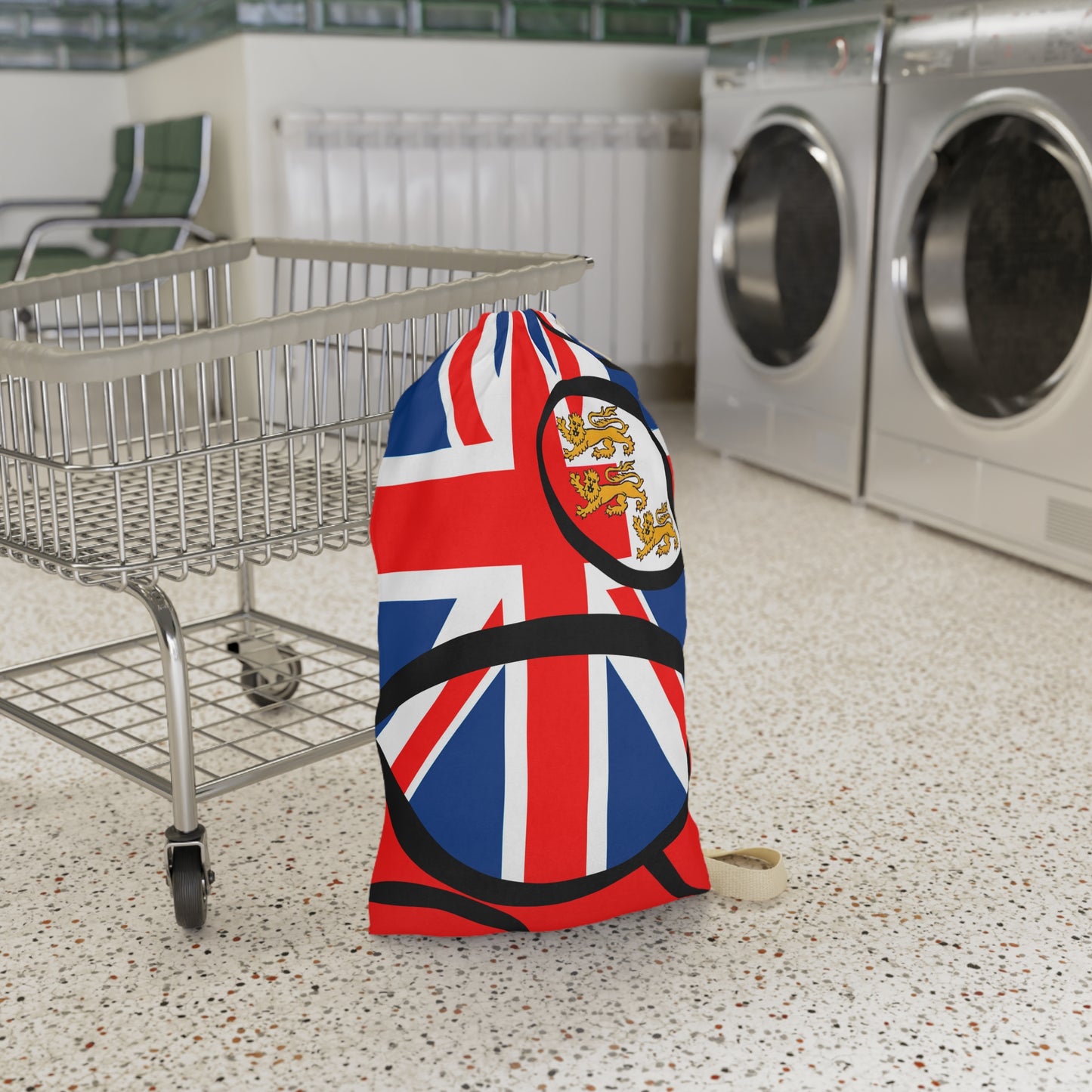 Union Jack Laundry Bag with 3 Lions - by artist Marie Frederique
