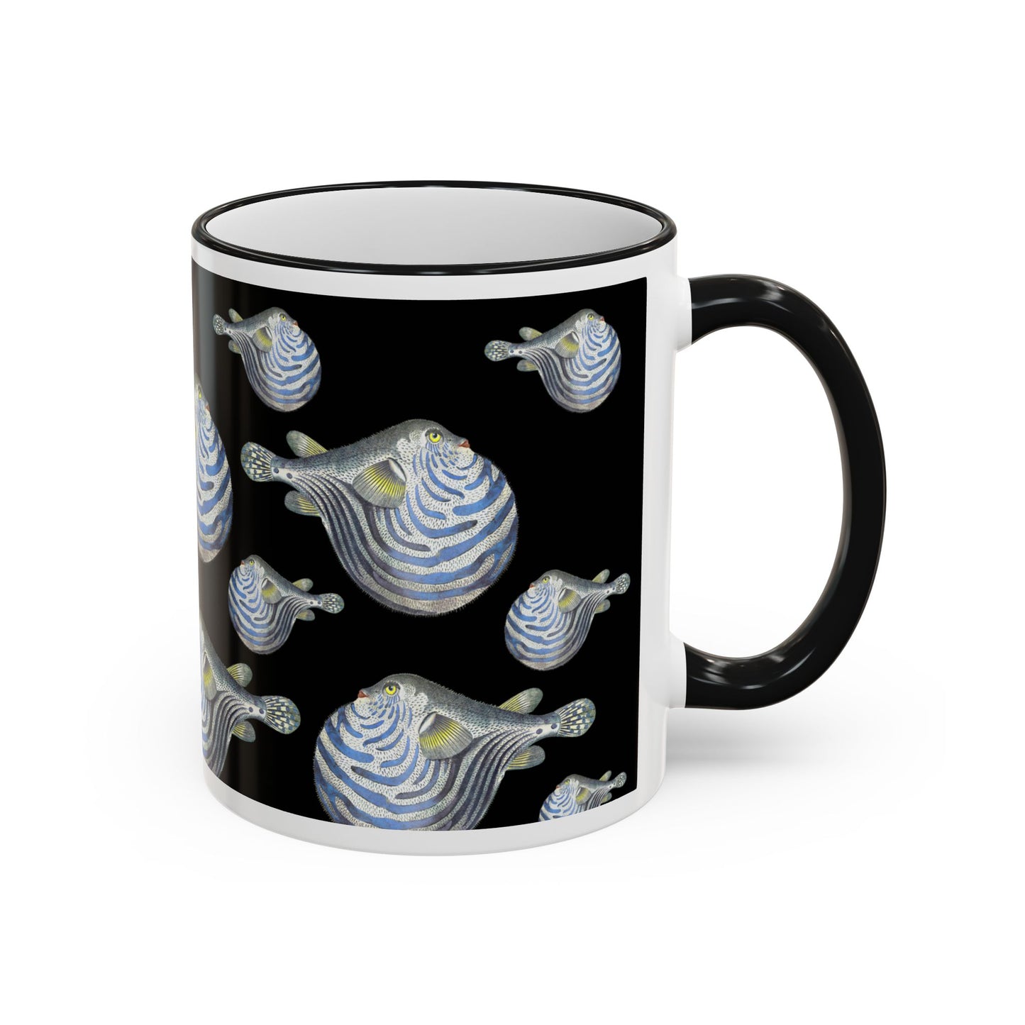 Blowfish Accent Mug — Coffee Cup (11oz/15oz) by artist Marie Frederique