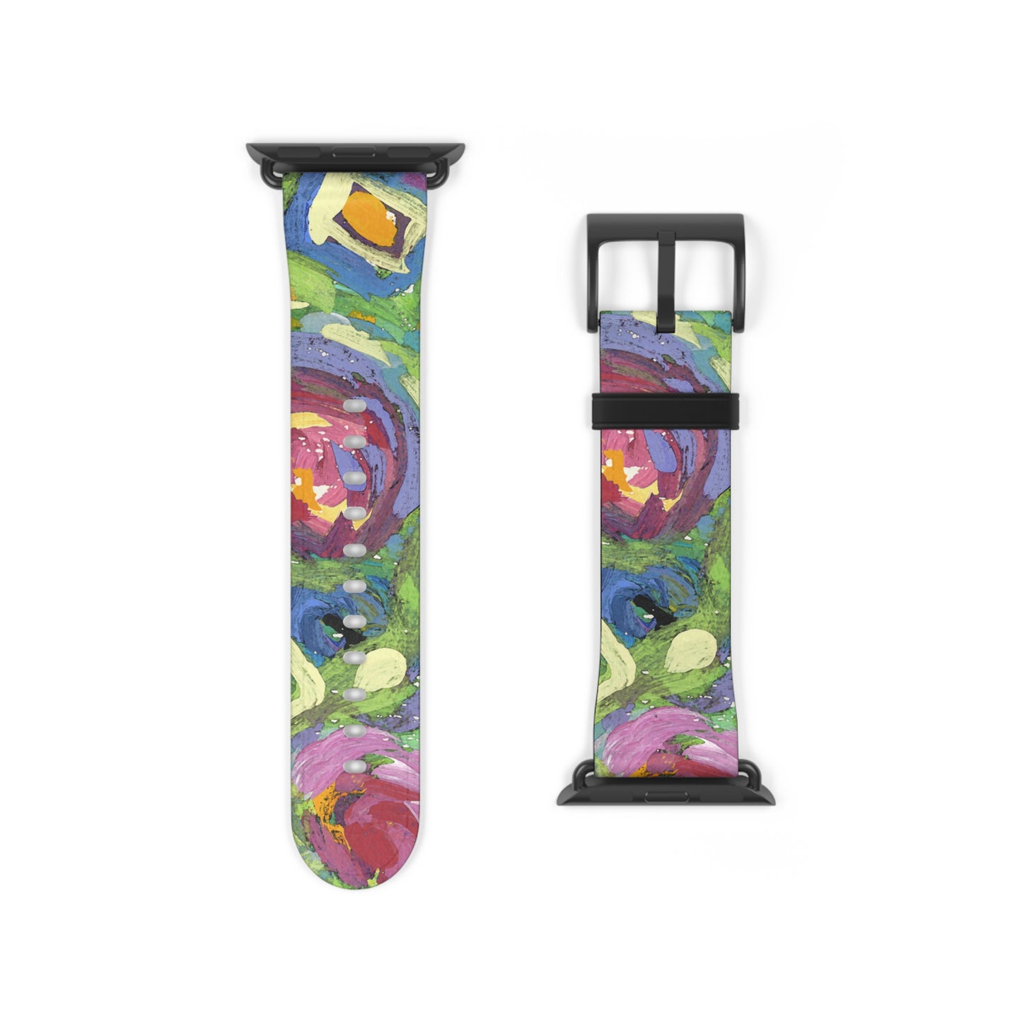 Abstract Series, Pretty & Fun multicolored faux leather Watch Band by artist Marie Frederique