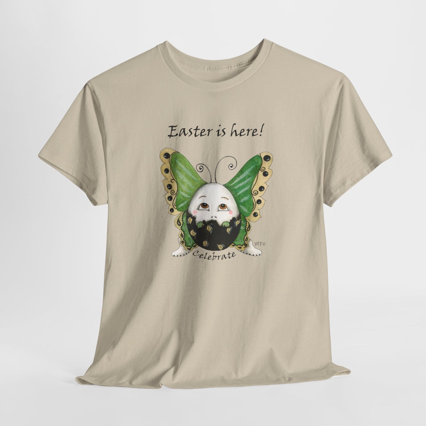 Easter Whimsical Celebration - Unisex Heavy Cotton Tee by artist Marie Frederique