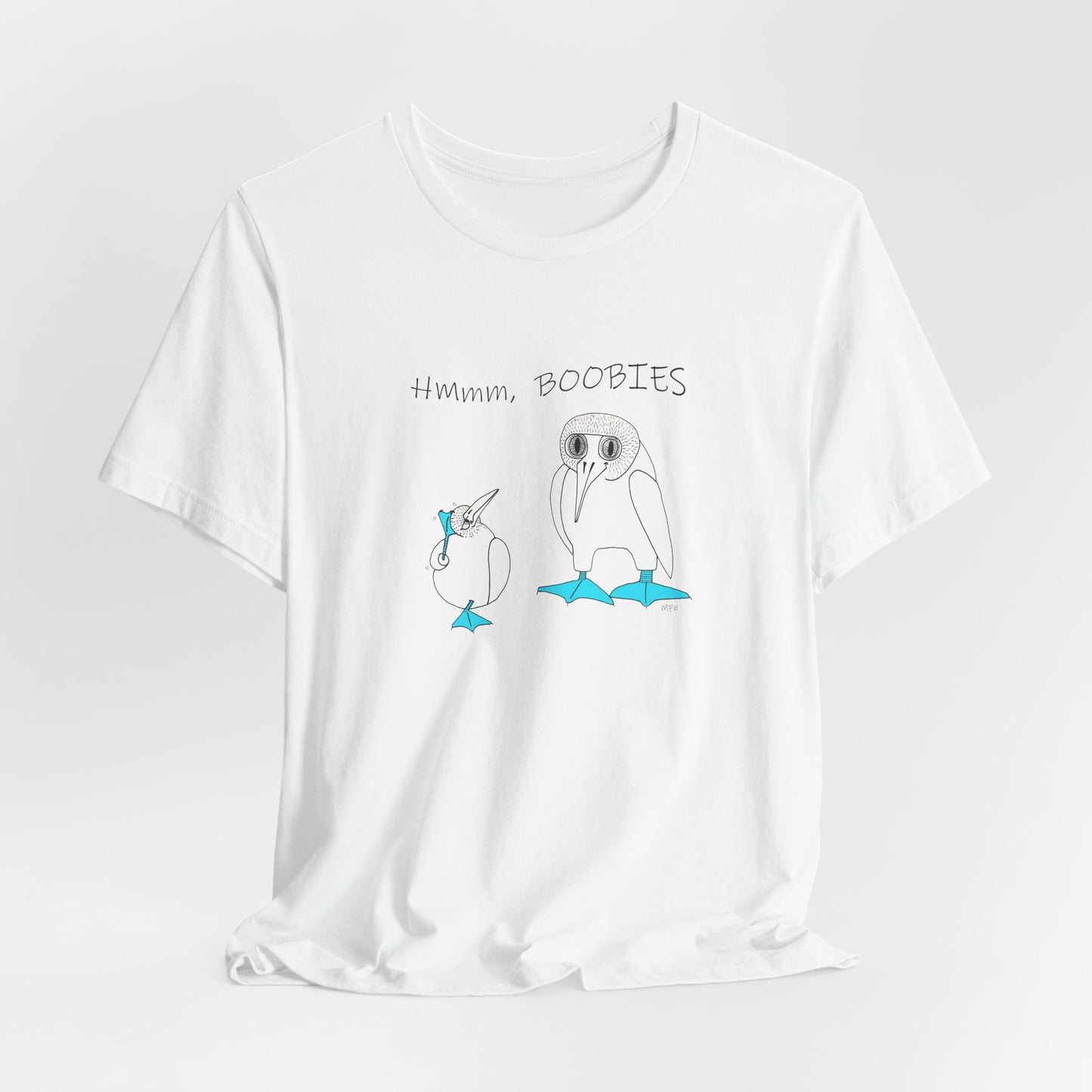 BOOBIES, Hmmm - Unisex Jersey Short Sleeve Tee by artist Marie Frederique Express Delivery available