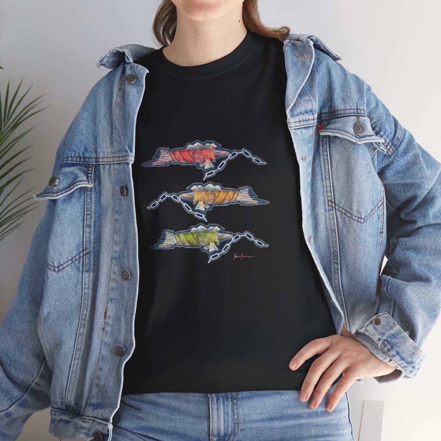 Trio Snout fish T-Shirt — fishing Tee by artist Marie Frederique
