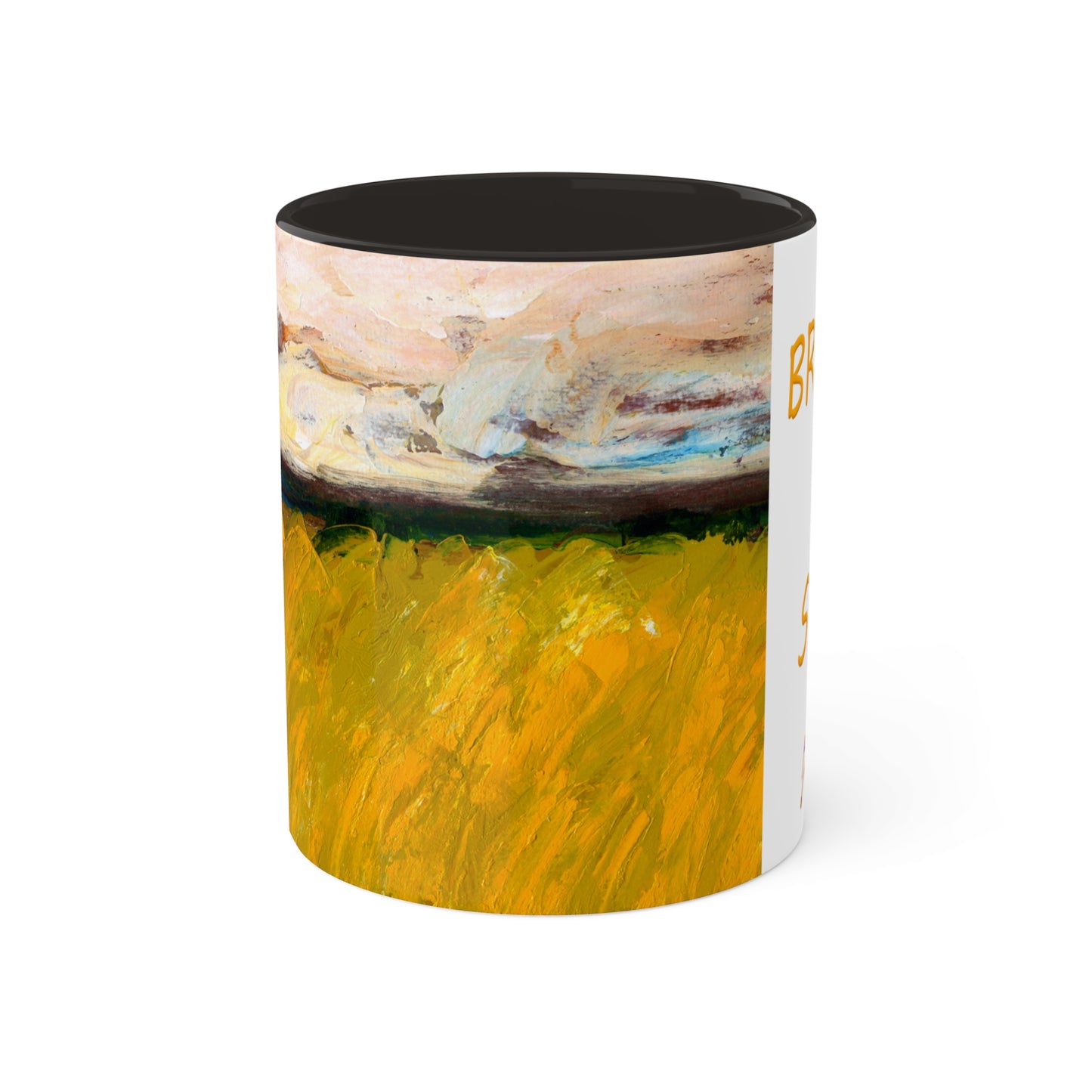 Brewing up a Storm, Colorful Mug in 3 colors - Black, Maroon and Pink, 11oz By Artist Marie Frederique