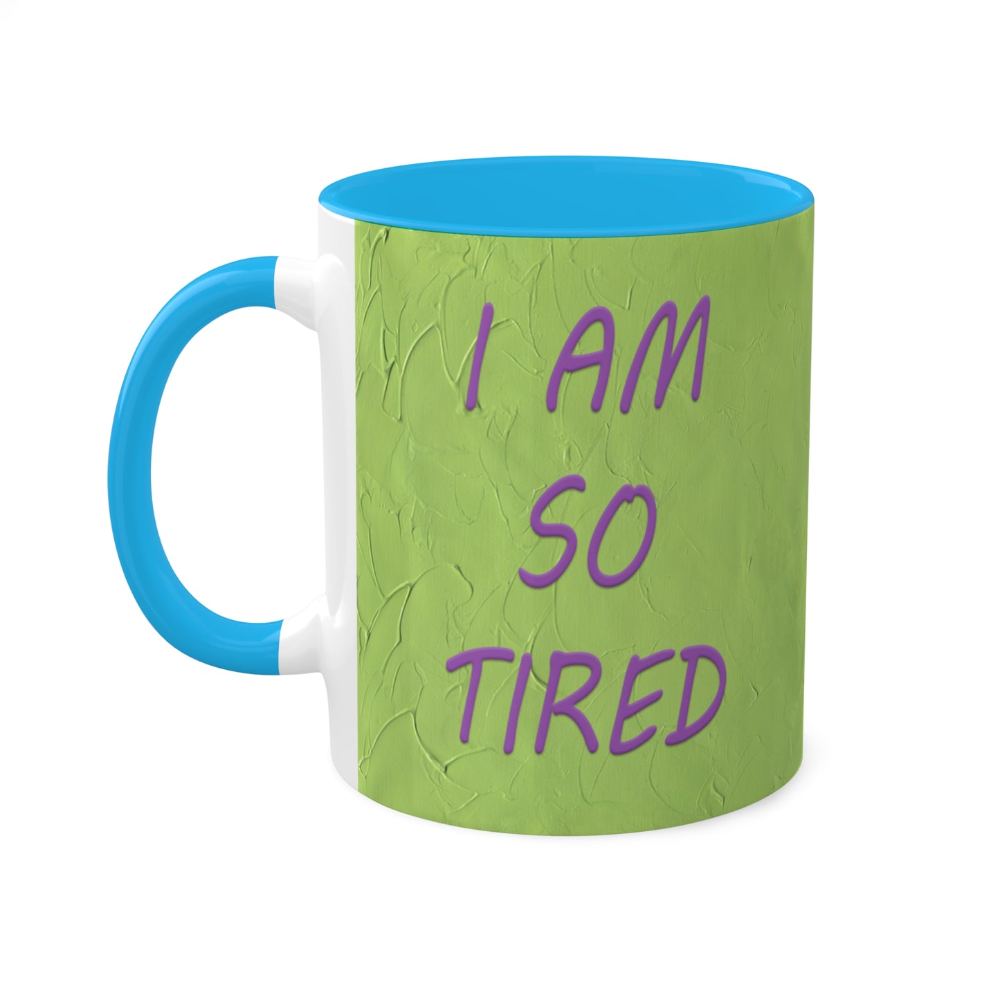 I AM so Tired - Rhinoceros Colorful Mug in 5 colors, 11oz By Artist Marie Frederique