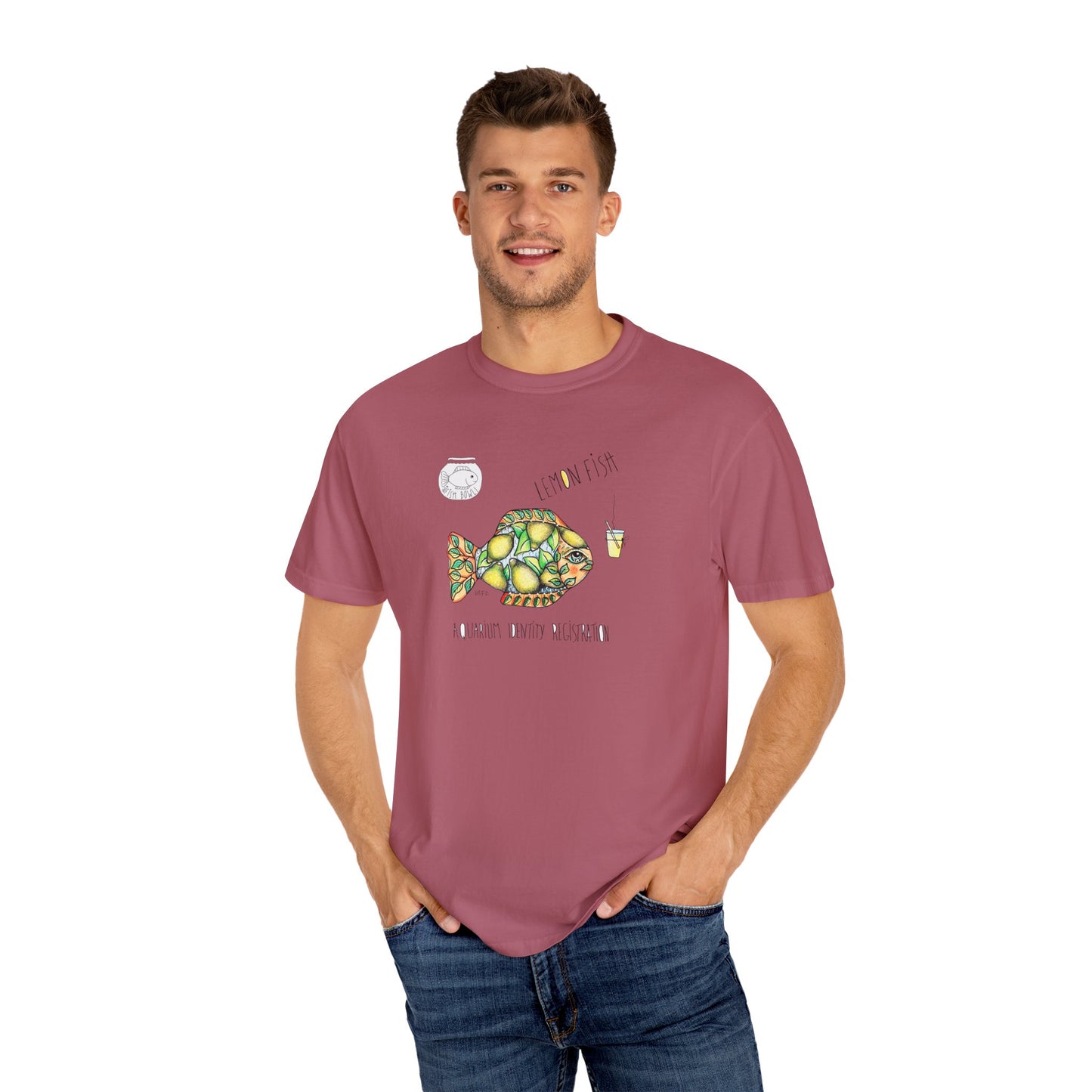 Lemon Fish Unisex T-shirt - The Fishbowl Collection by artist Marie Frederique