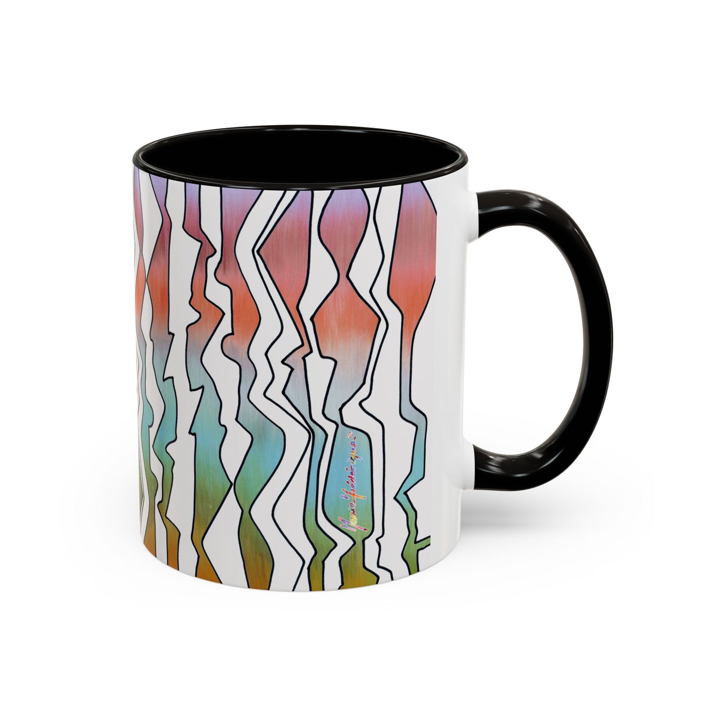 Abstract Art print in pastel colors, "Line Dancing" mug  by Artist Marie Frederique