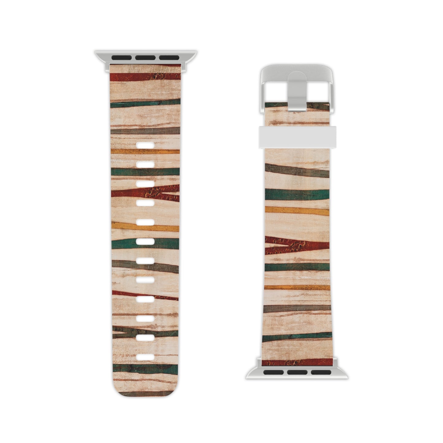 Apple, Safari stripes in muted colors - Watch Band for Apple Watch (Loop Band is white) by artist Marie Frederique