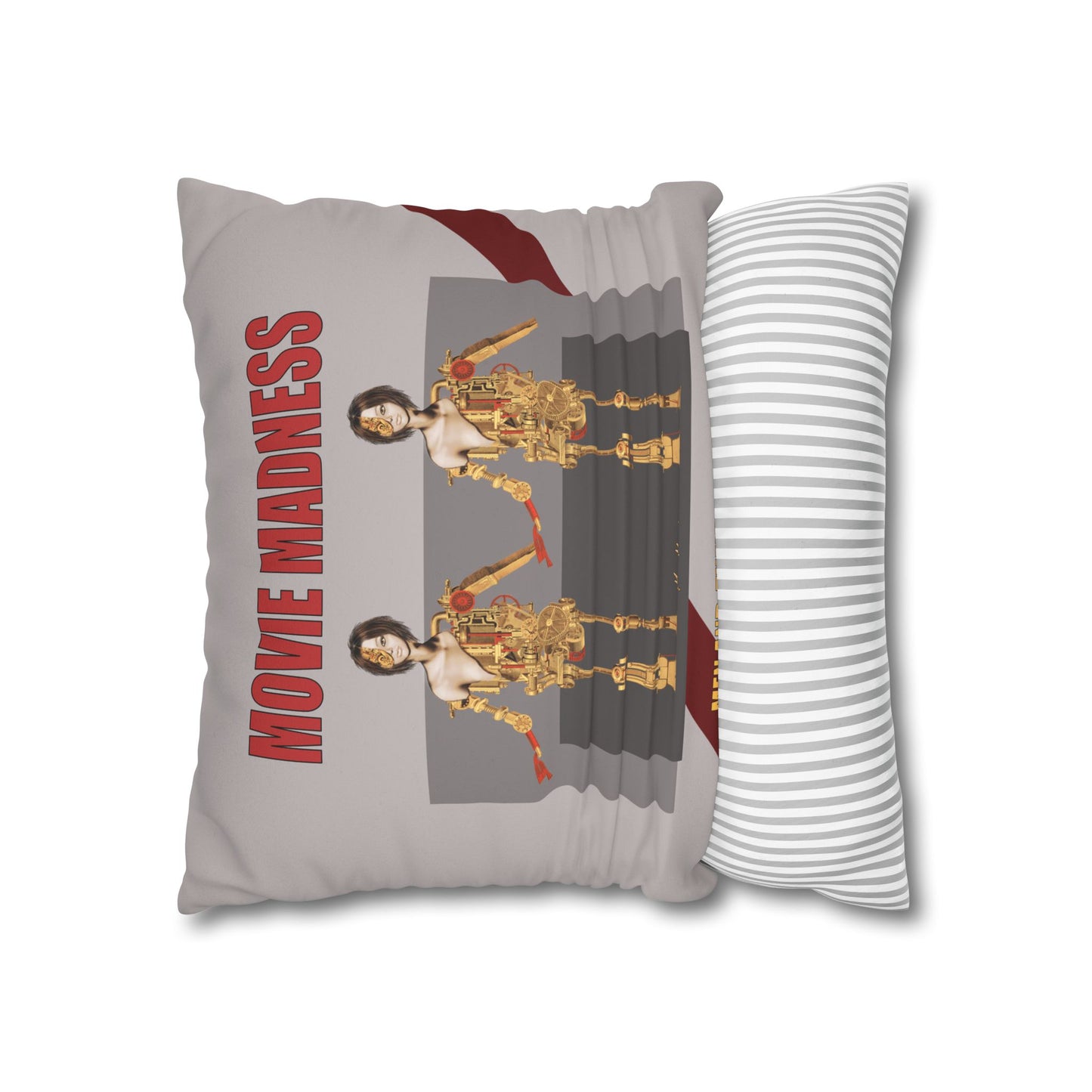 Movie Madness Faux Suede Square Pillowcase by artist Marie Frederique