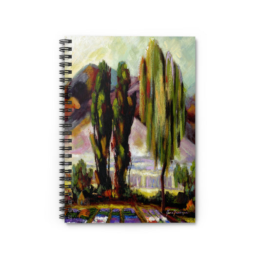 Eucalyptus trees landscape Spiral Notebook - Ruled Line by Artist Marie Frederique