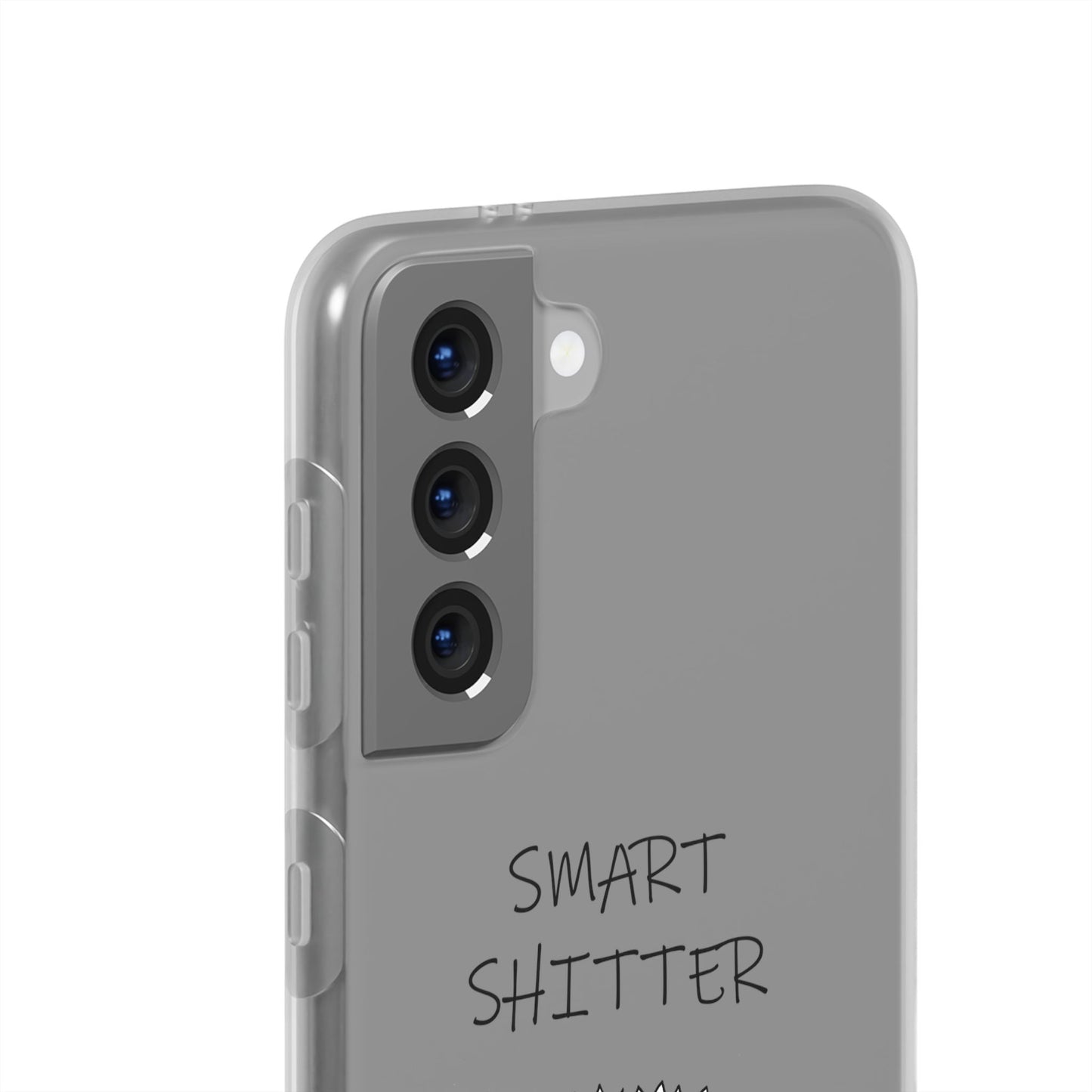 SMART SHITTER, with a Mandala Flower in black and white, Adult Humor phone case - Flexi Cases by artist Marie Frederique