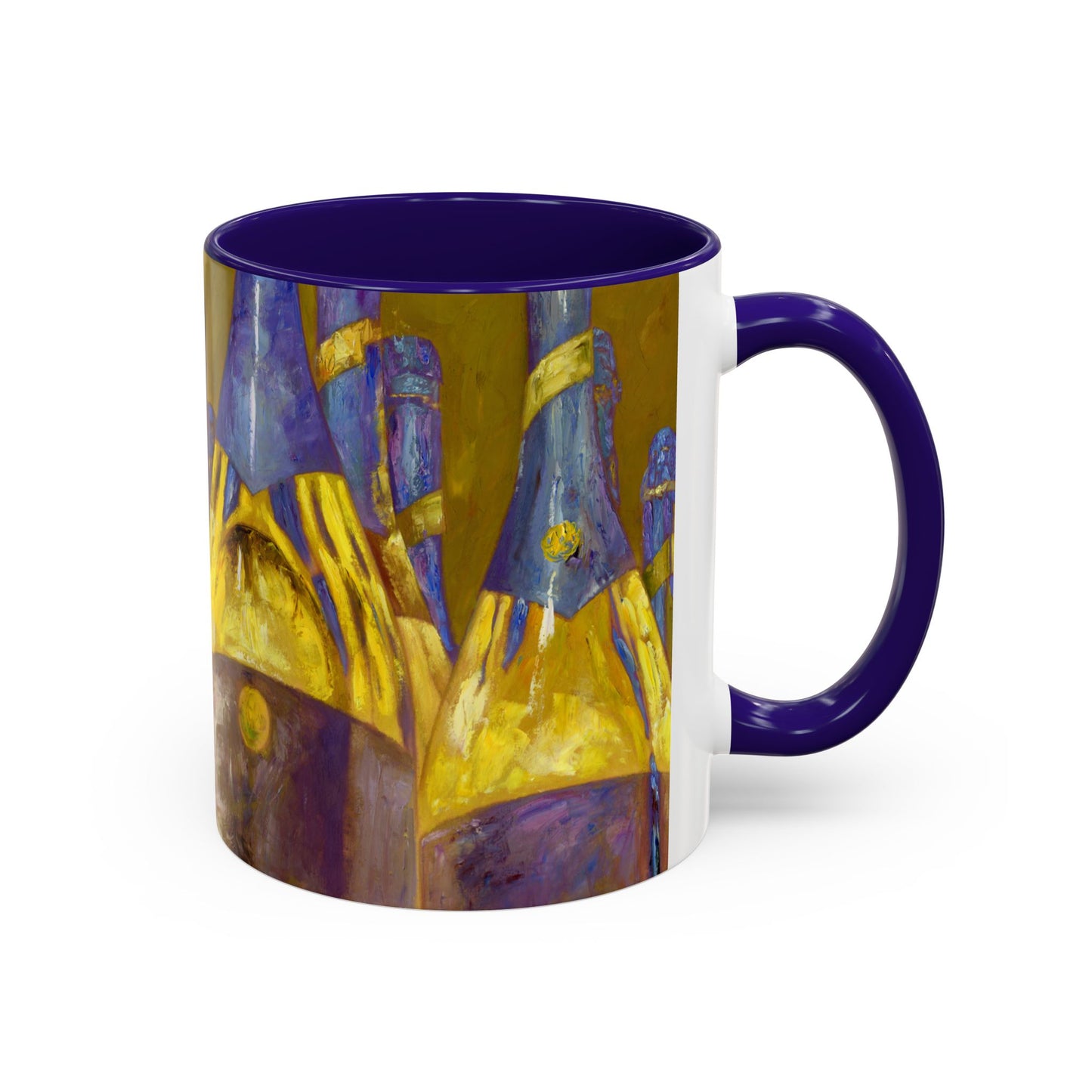 Celebration Pop my Cork! Colorful Mugs (11oz, 15oz) by artist Marie Frederique