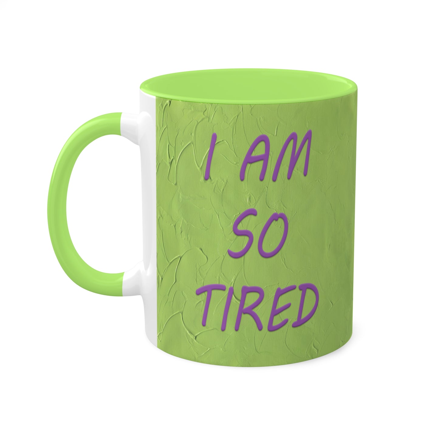 I AM so Tired - Rhinoceros Colorful Mug in 5 colors, 11oz By Artist Marie Frederique