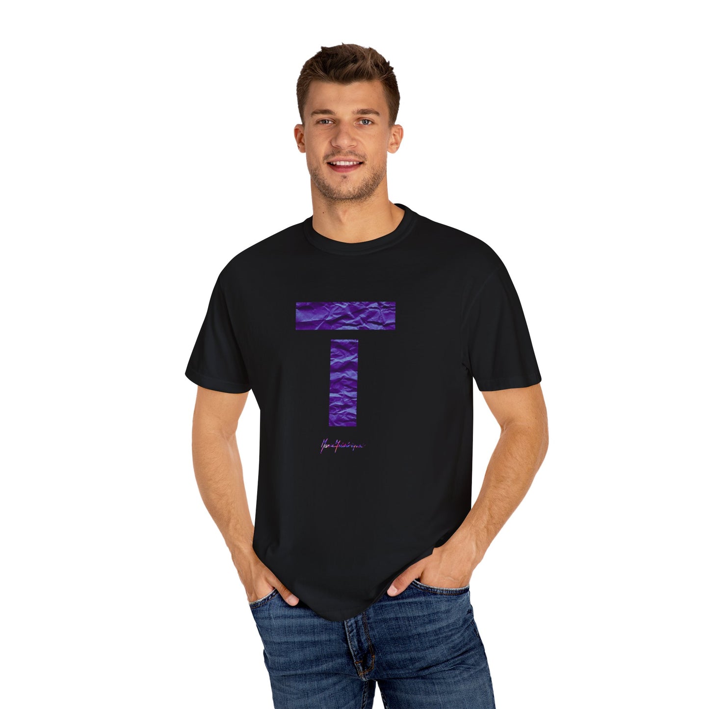 T symbol in violet, Star energy Unisex Garment-Dyed T-shirt by artist Marie Frederique