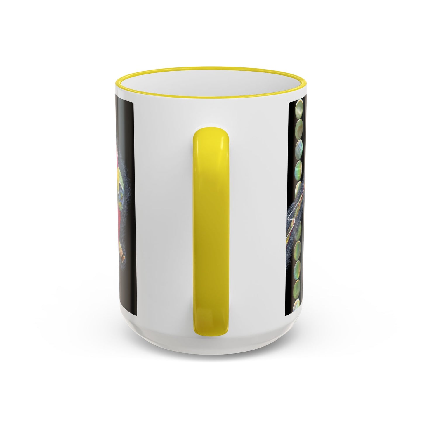 Rose fish Accent Rim Mug – Artistic Aquarium Coffee Cup (11oz & 15oz) by artist Marie Frederique