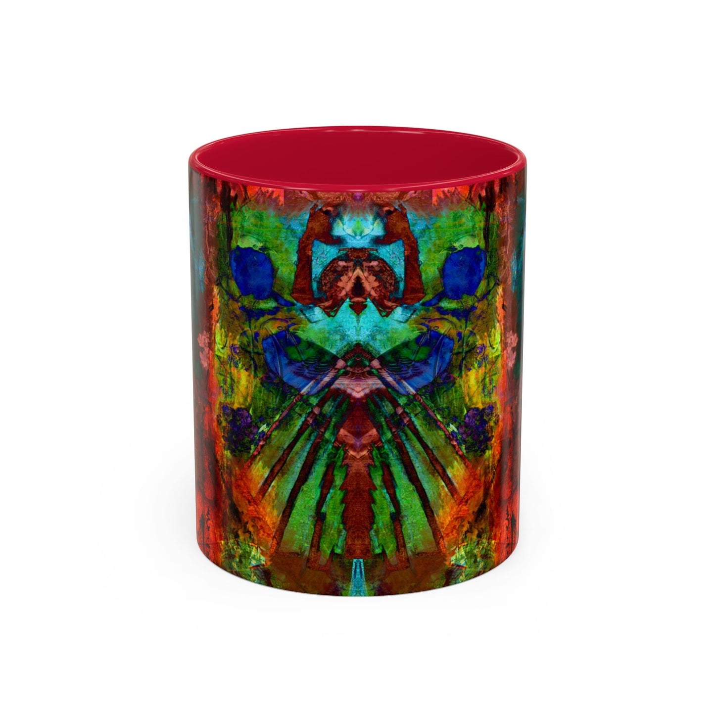 Blue Crane, Abstract Colorful Mug by Artist Marie Frederique