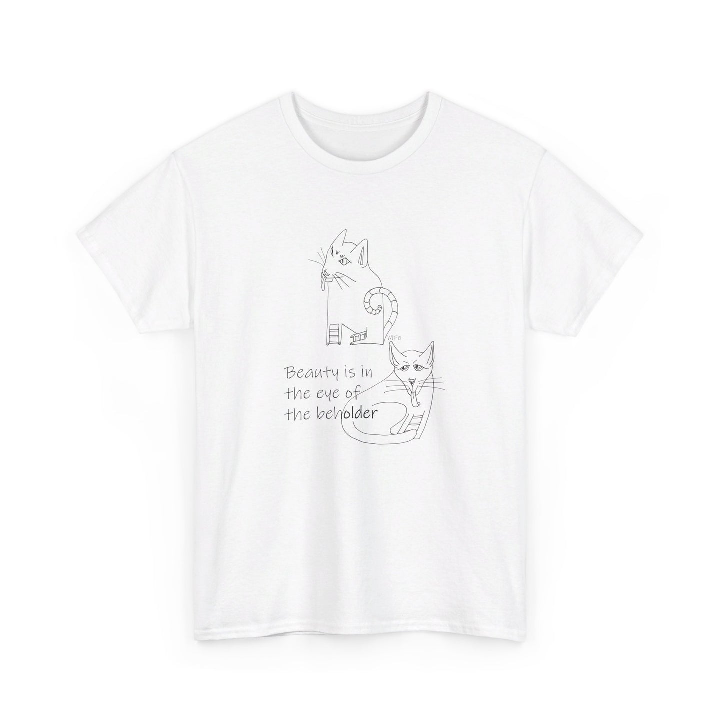 Cat Lovers, "Beauty is in the eye of the beholder" - Unisex Heavy Cotton Tee by artist Marie Frederique