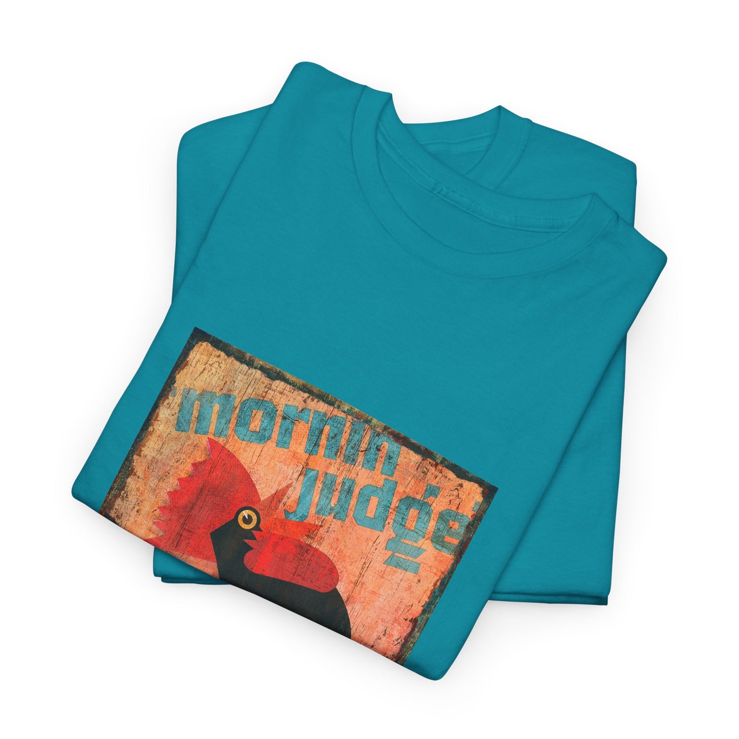 Retro Cockerel Good morning, Graphic Unisex Tee - by artist Marie Frederique