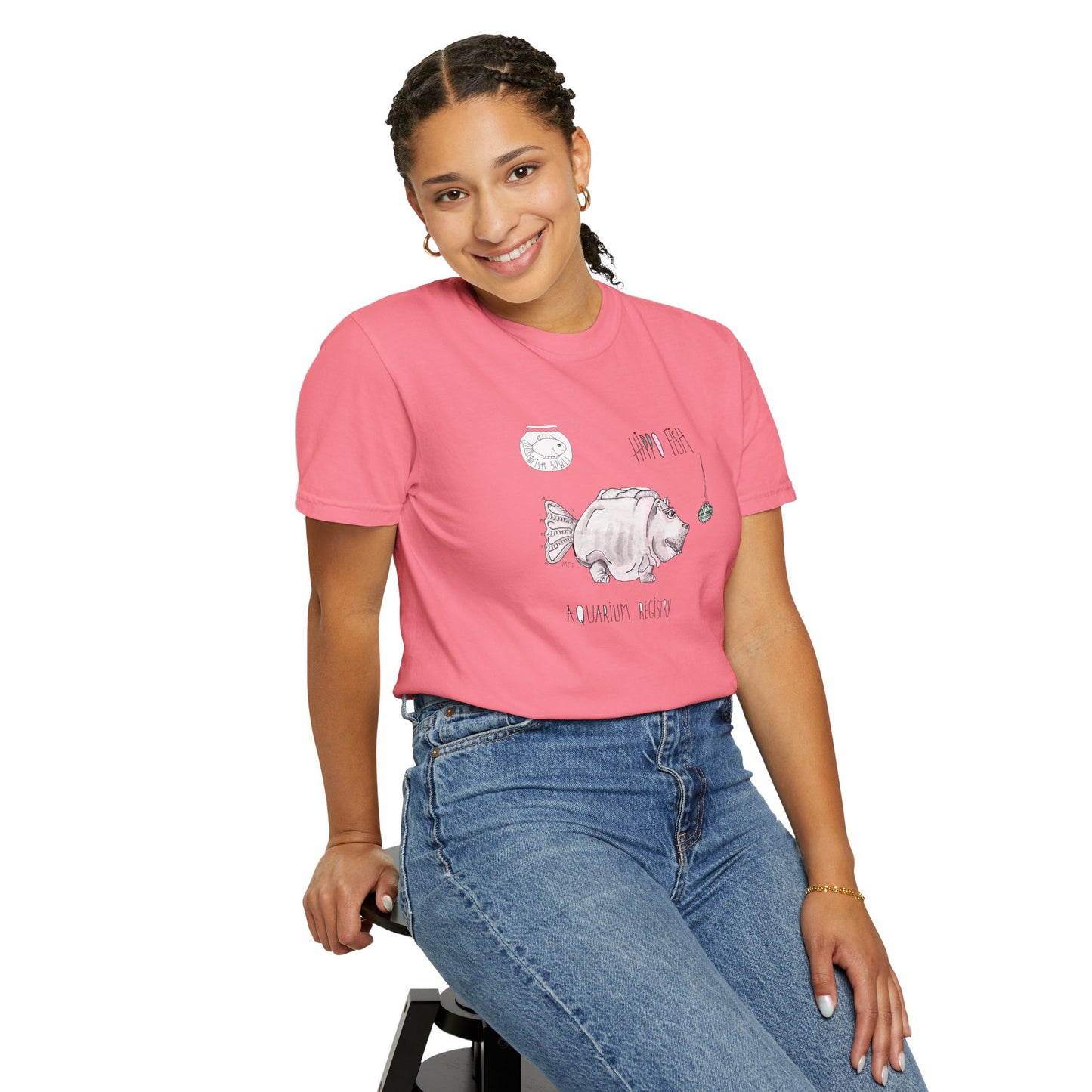 Hippo Fish Unisex T-shirt - The Fishbowl Collection by artist Marie Frederique