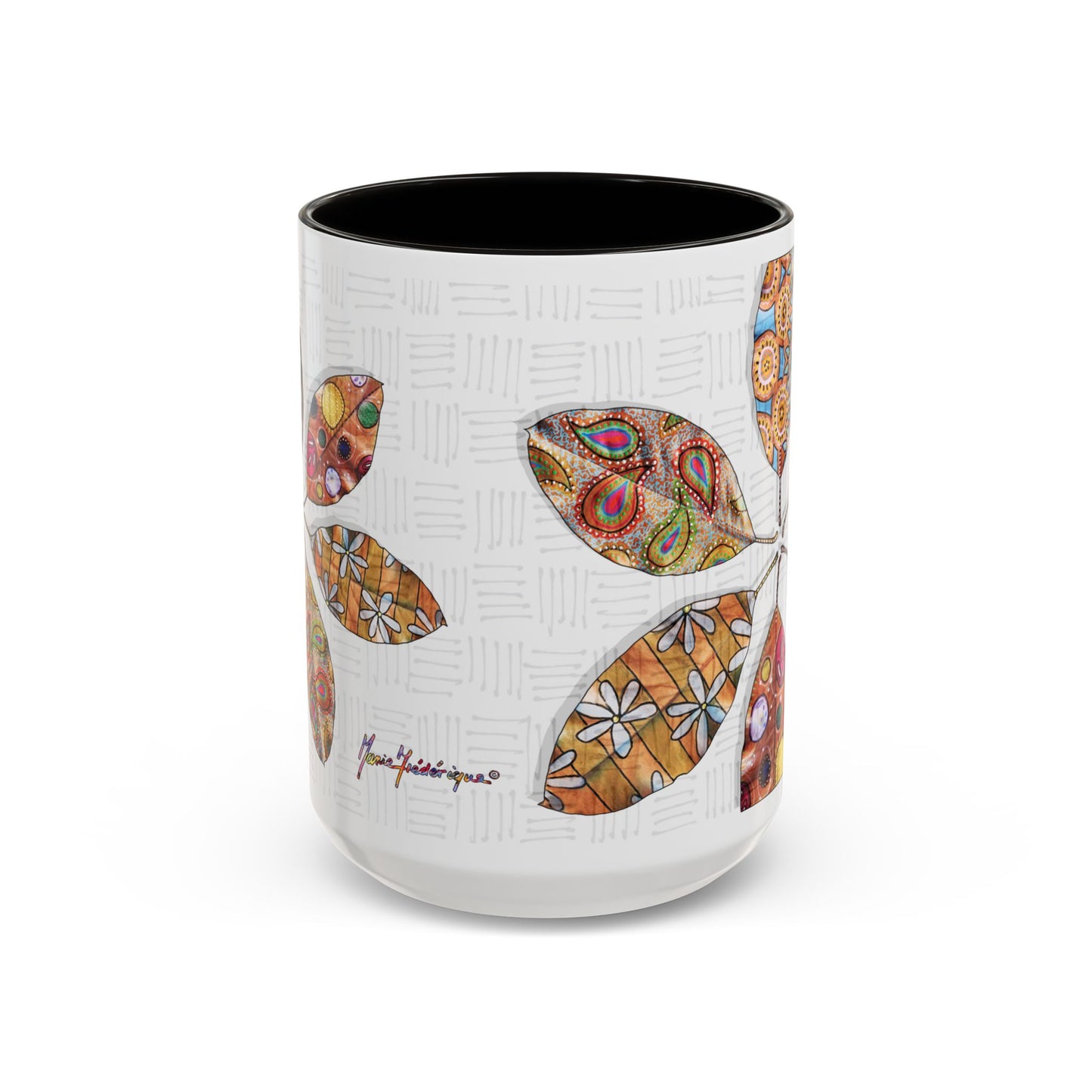 Painted Leaves Mug by Artist Marie Frederique